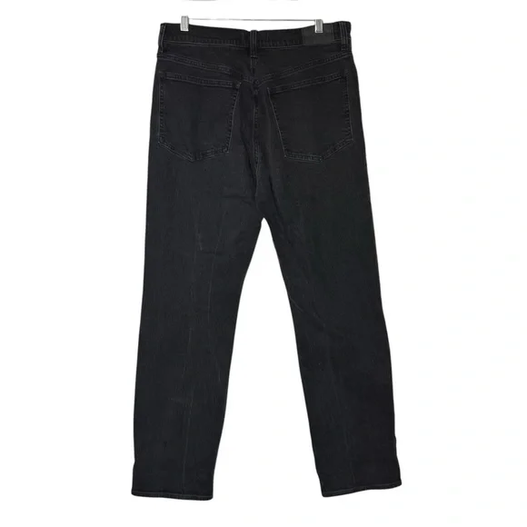 Madewell The ‘90s Straight Leg Jeans Black Size 30 High Rise Denim - Picture 3 of 9